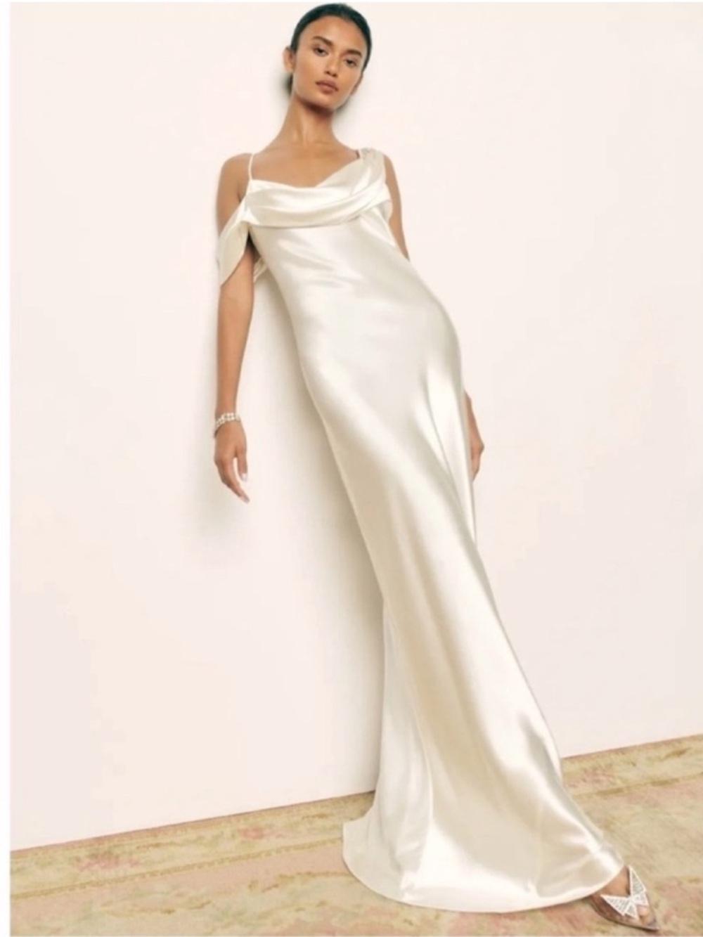 NWT Reformation Ronda One ShoulderAsymmetrical Neckline Silk Dress size 4